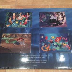 NWT Disney Vintage The Little Mermaid Picture Lithographs Set of 4